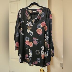 Maurices black floral blouse 3x